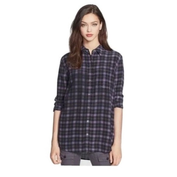 Equipment Femme Reese Plaid 100% Silk Shirt Blouse | Size Small - Picture 1 of 6